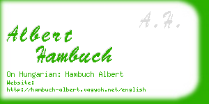 albert hambuch business card